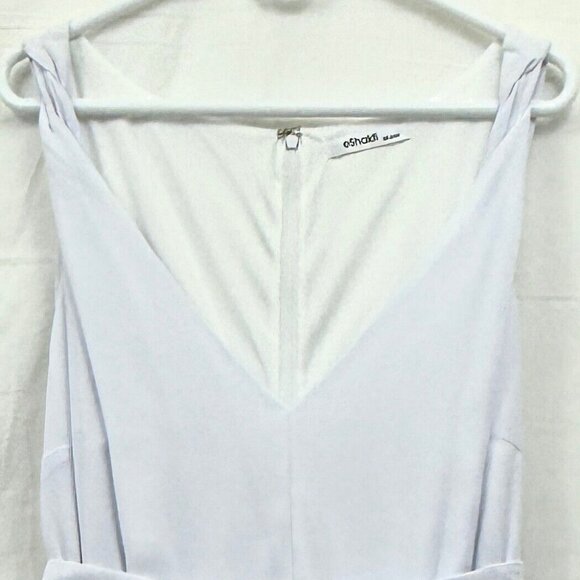 2 Layered Knee Length Dress w/Sash Belt Women 3X White eShakti - Picture 2 of 12